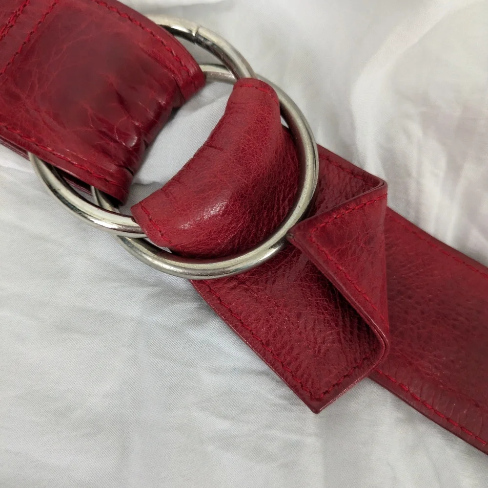 LATICO Red Leather Bag Tote School Handbag Satchel‎ Purse Woven Front Boho